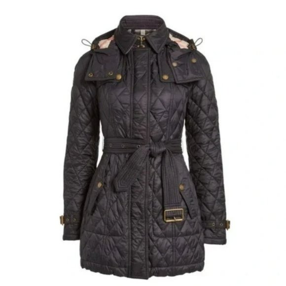 BURBERRY FINSBRIDGE NOVA CHECK LINED QUILTED JACKET COAT